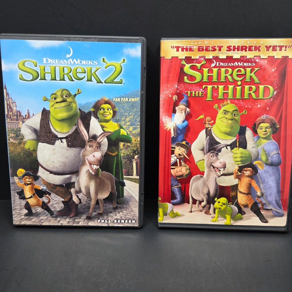 DreamWorks Shrek 2 & Shrek The Third DVD Lot Full Screen Animated Family Movies